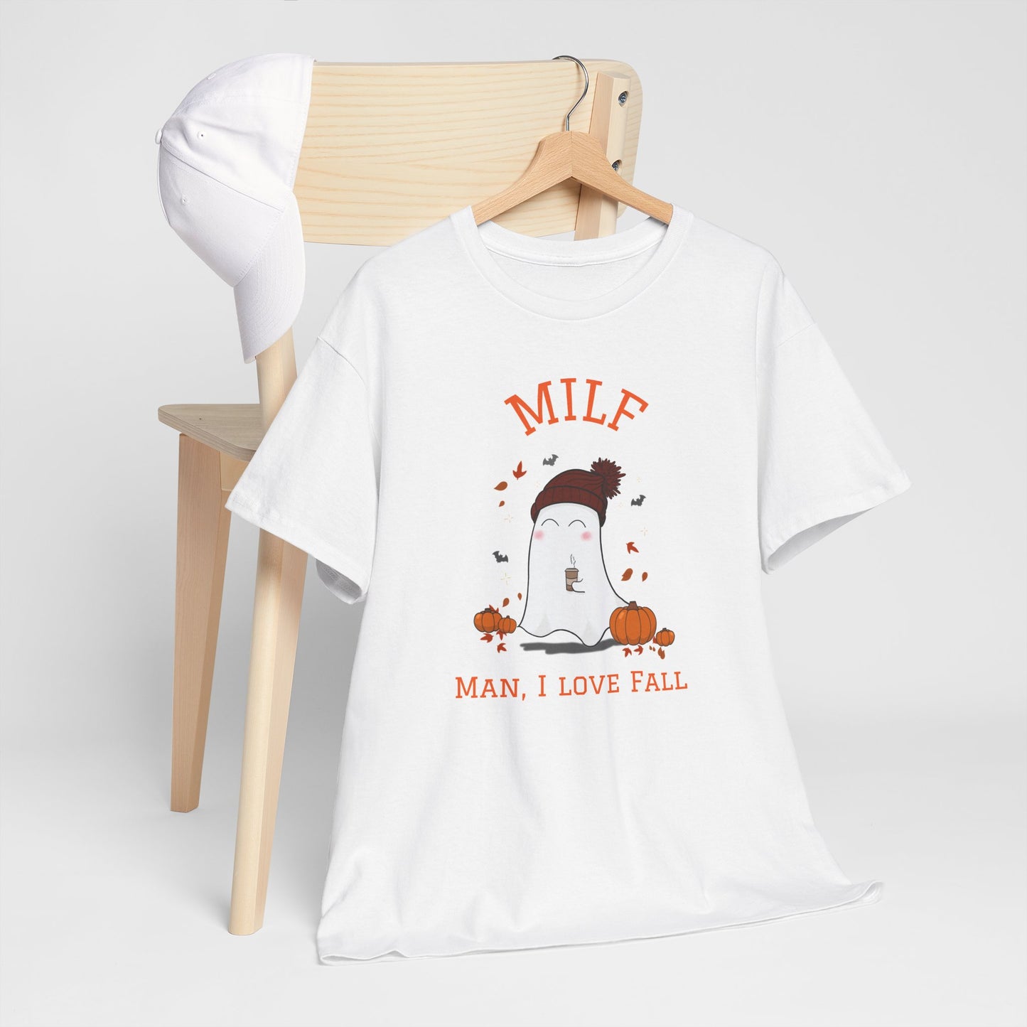 T-shirt MILF Joke Man I Love Fall Pumpkin Spice Ghosts Halloween Tee
