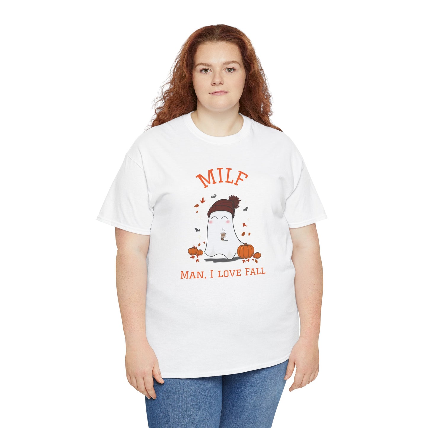 T-shirt MILF Joke Man I Love Fall Pumpkin Spice Ghosts Halloween Tee