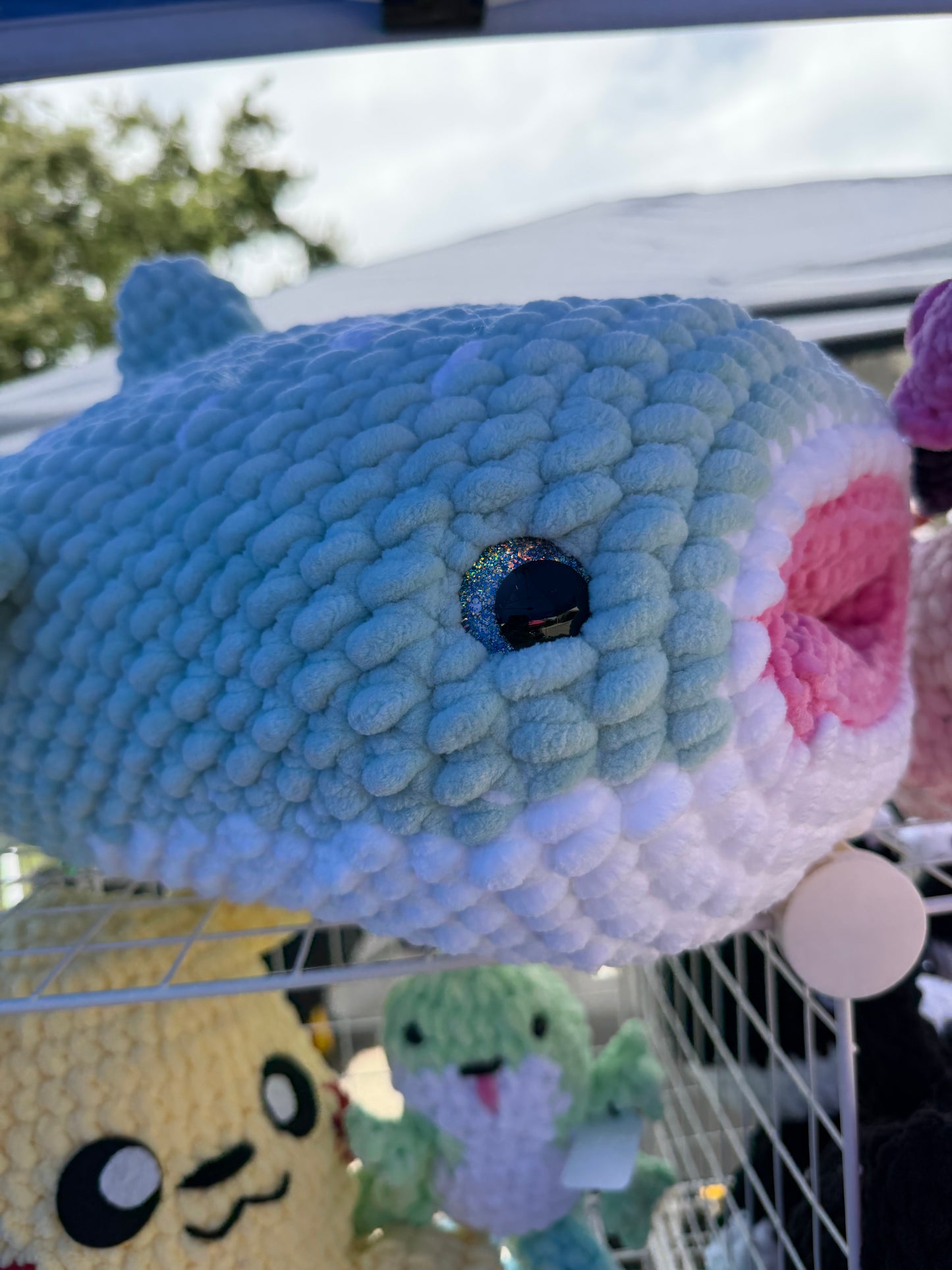 🐋 Giant Crochet Whale Shark Plushie – Handcrafted Ocean Friend