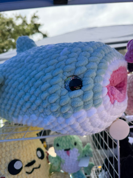 🐋 Giant Crochet Whale Shark Plushie – Handcrafted Ocean Friend