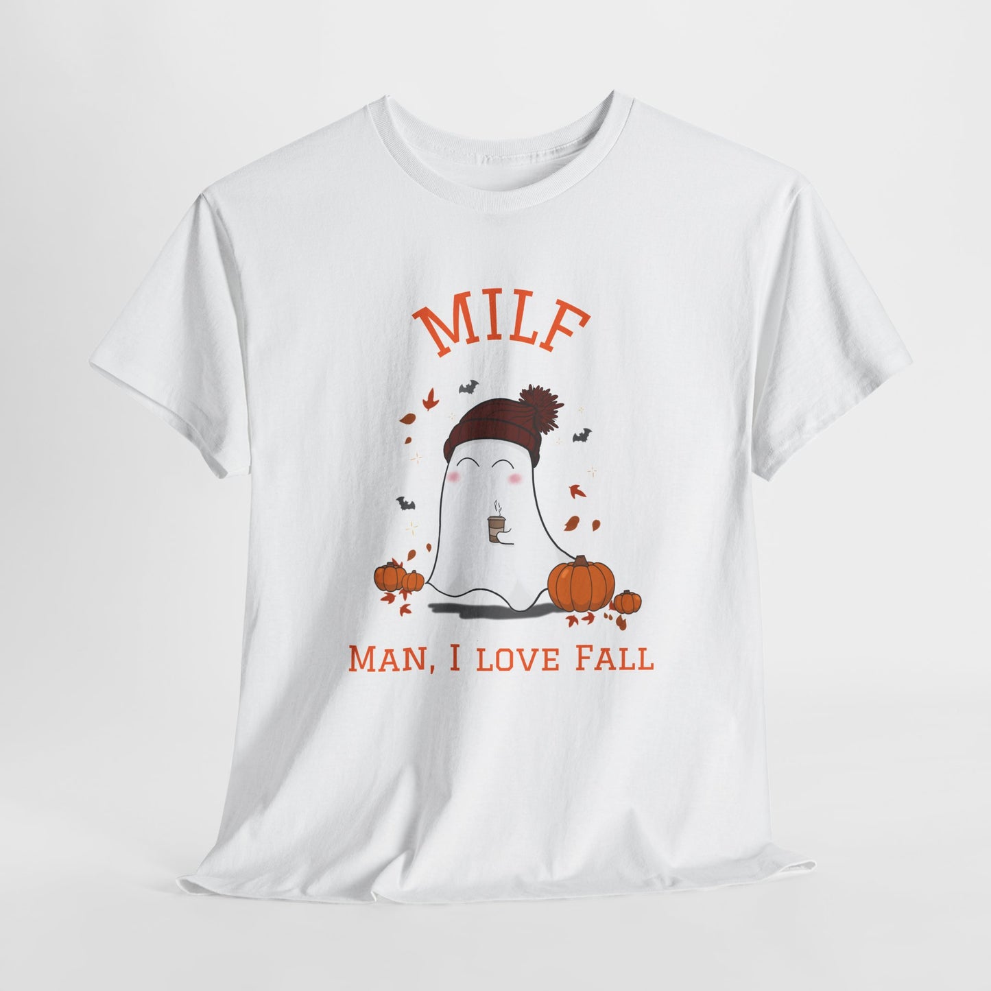 T-shirt MILF Joke Man I Love Fall Pumpkin Spice Ghosts Halloween Tee