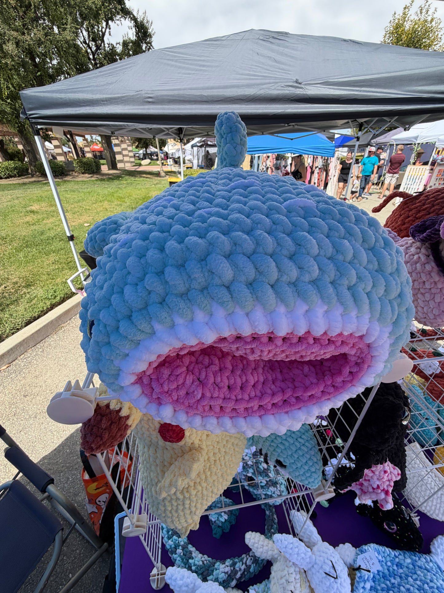 🐋 Giant Crochet Whale Shark Plushie – Handcrafted Ocean Friend