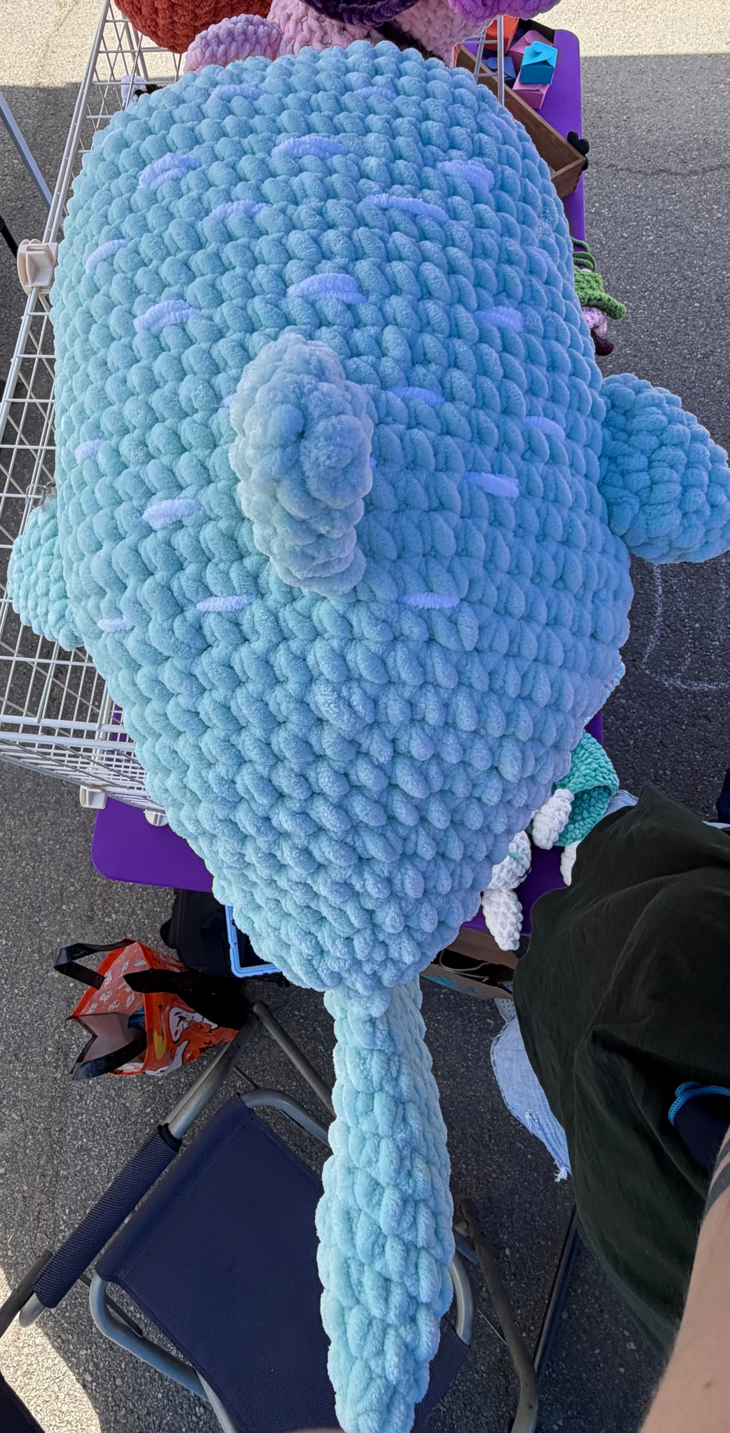 🐋 Giant Crochet Whale Shark Plushie – Handcrafted Ocean Friend
