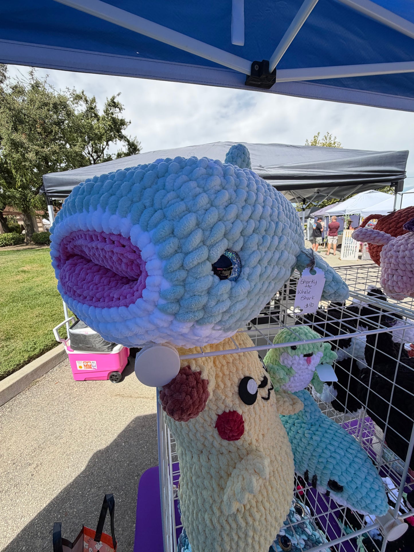 🐋 Giant Crochet Whale Shark Plushie – Handcrafted Ocean Friend