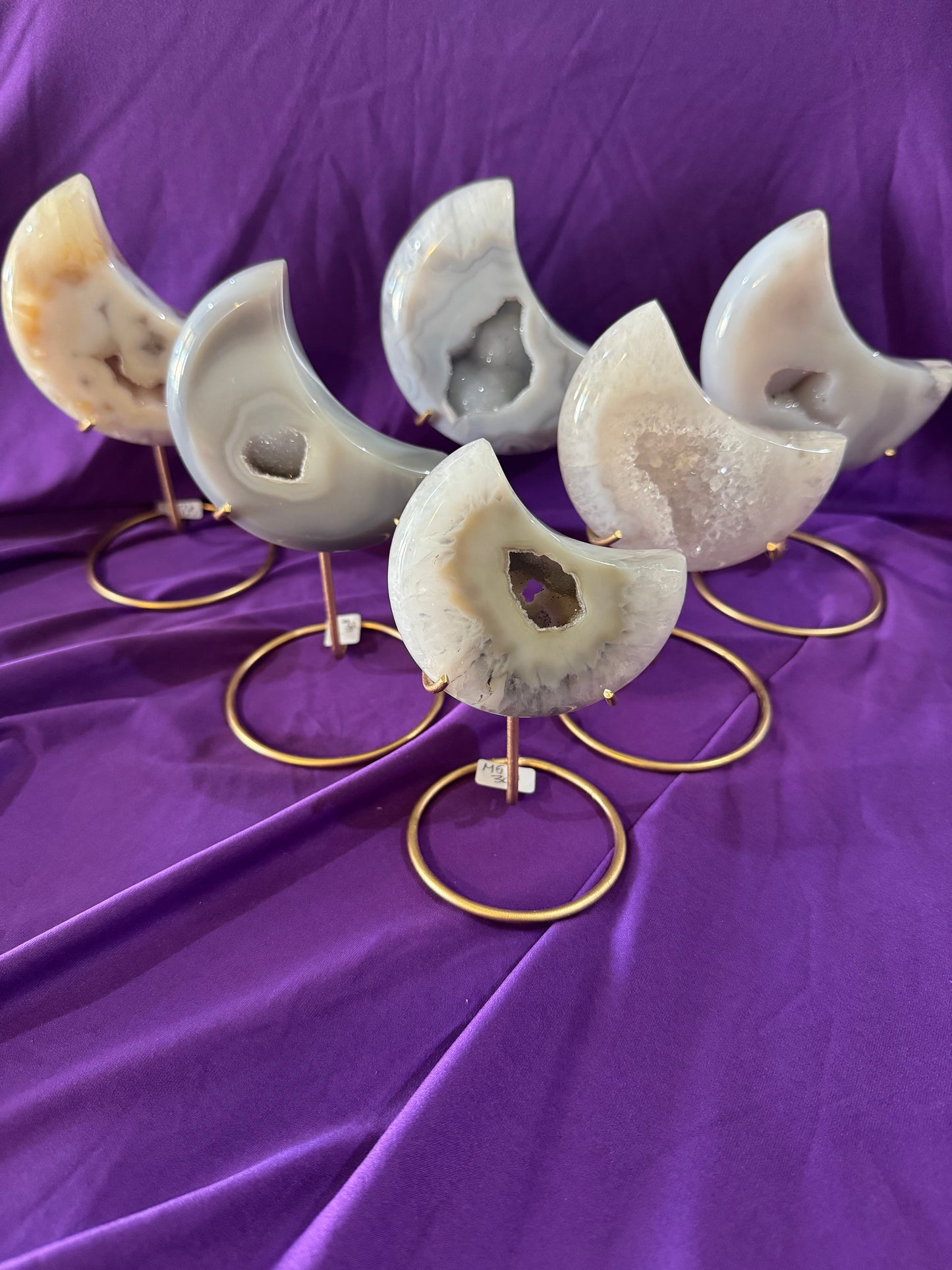 Agate Moon Carving w/ stand