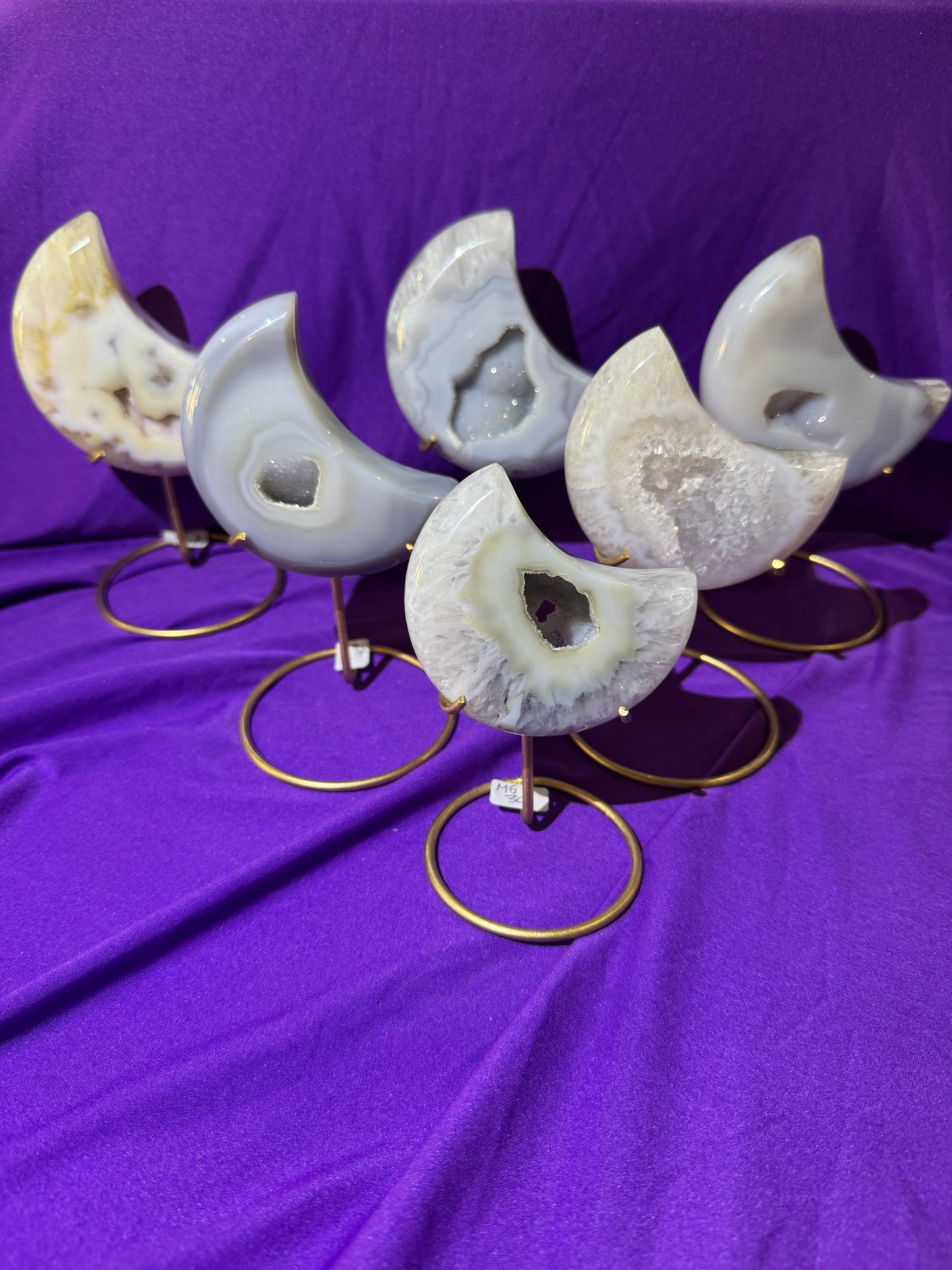 Agate Moon Carving w/ stand