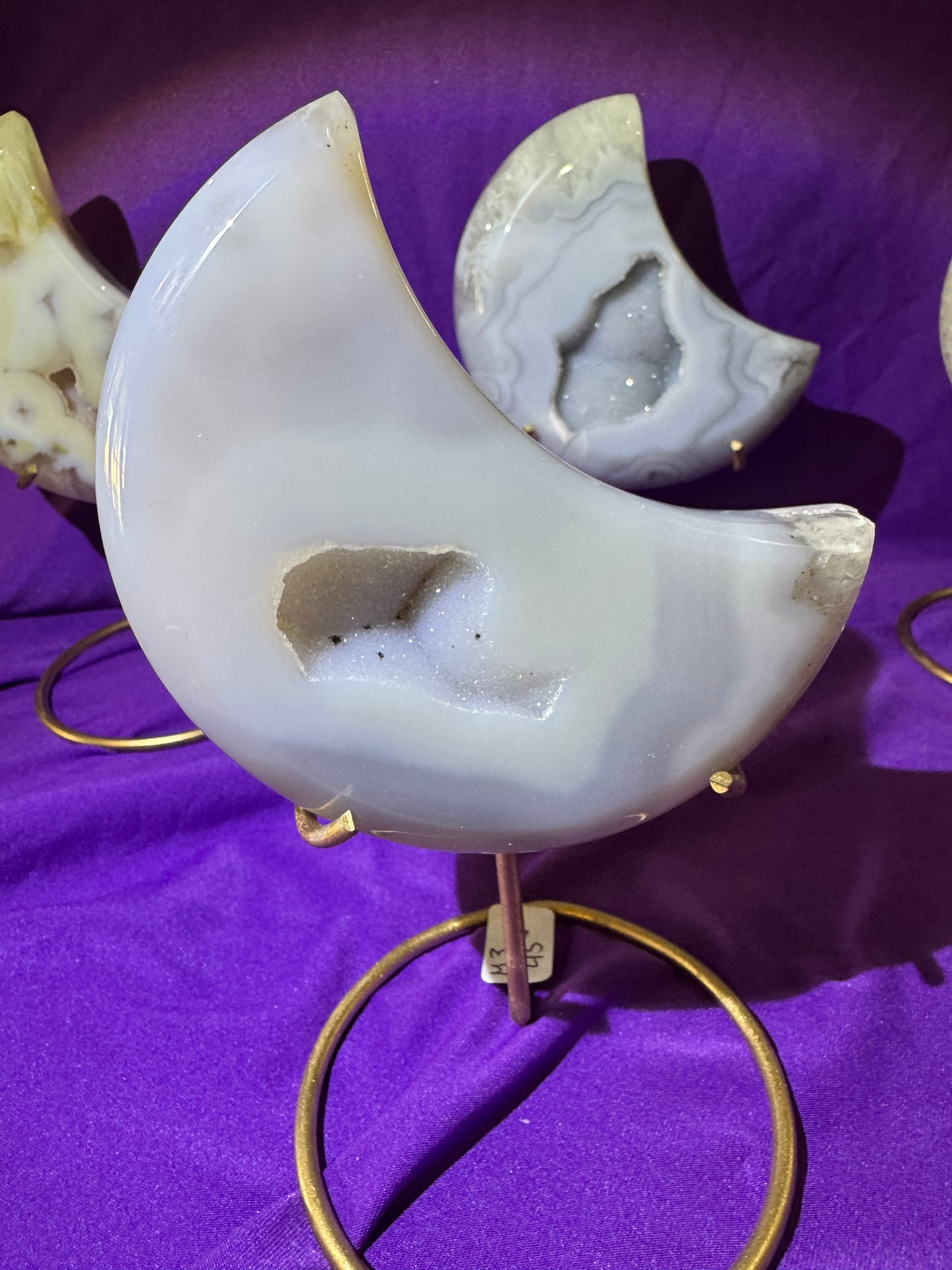 Agate Moon Carving w/ stand