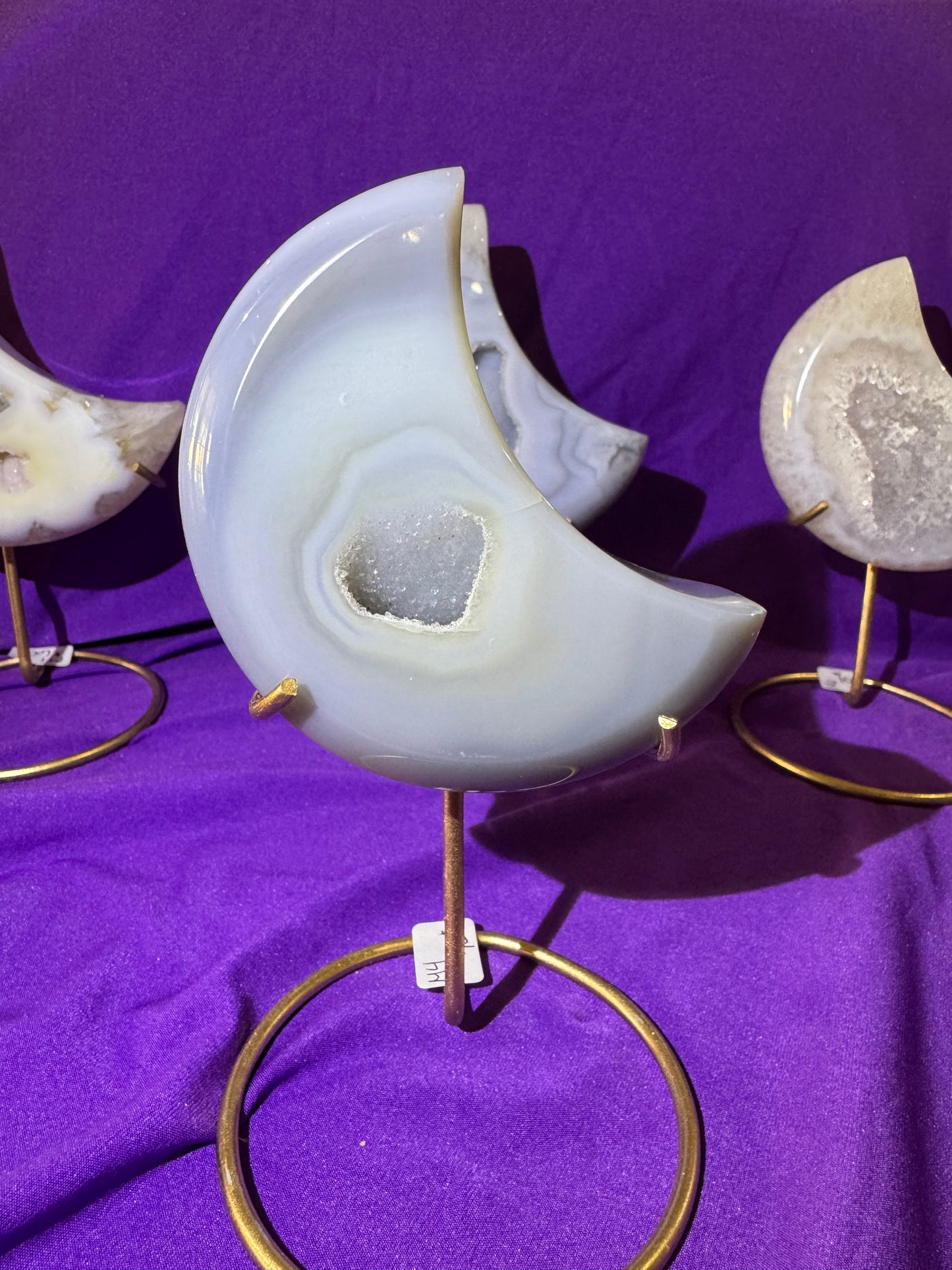Agate Moon Carving w/ stand
