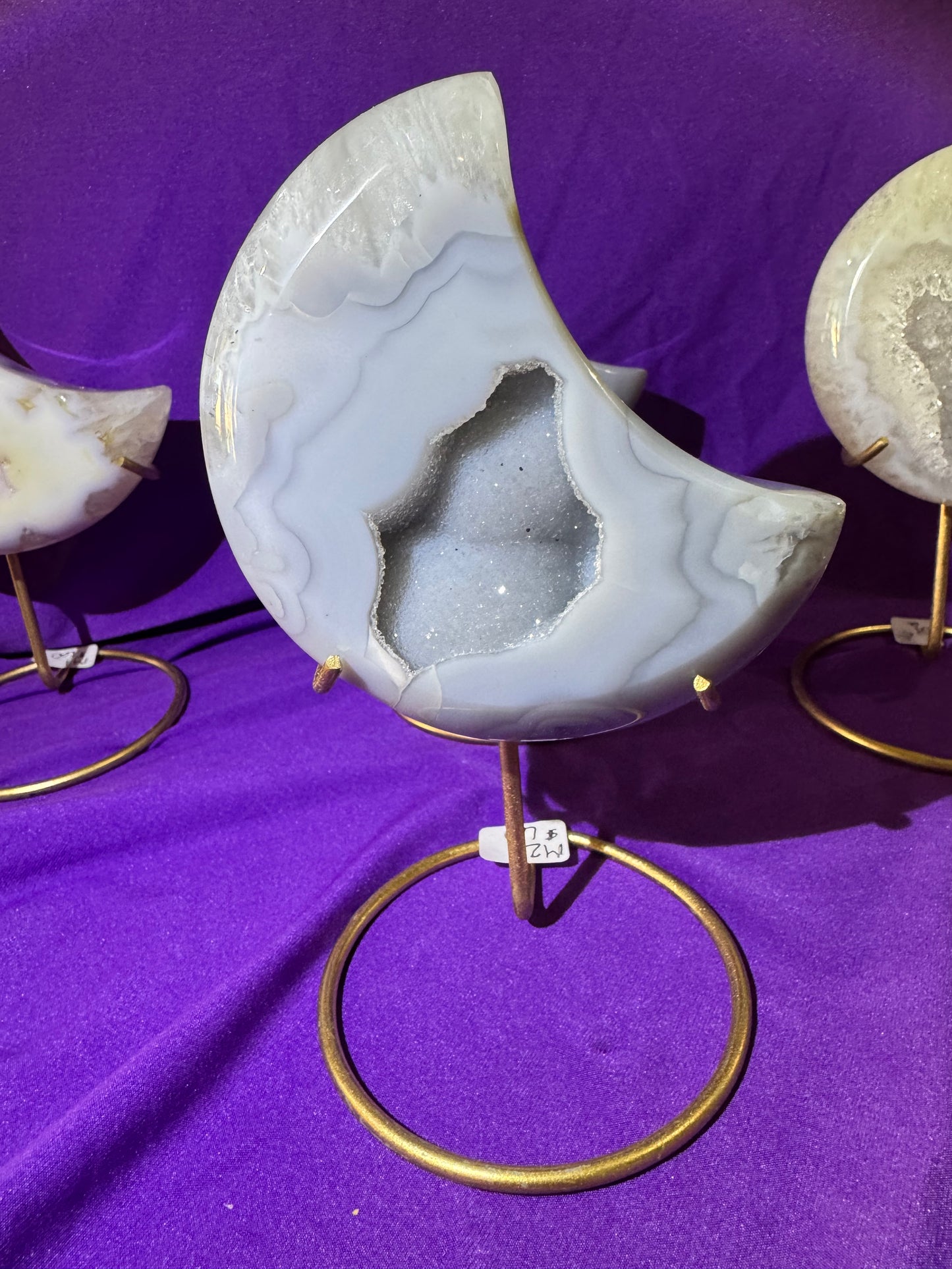 Agate Moon Carving w/ stand