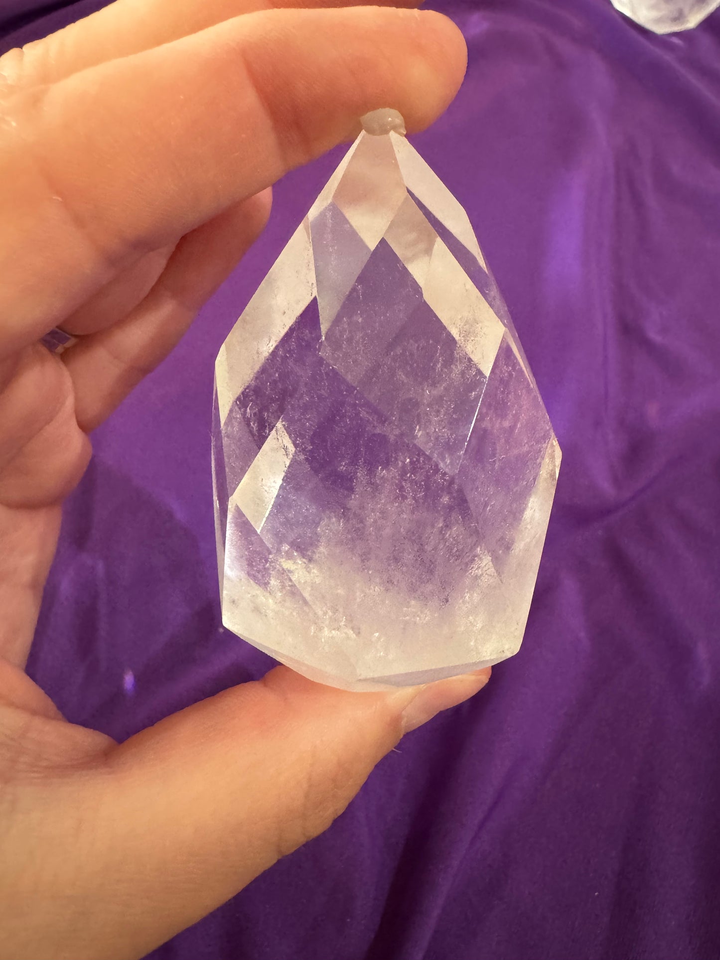 Clear Quartz Teardrops w/ diamond cuts
