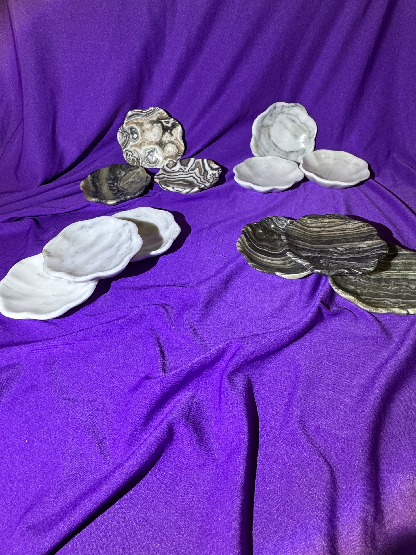 Small Onxy Stone Dishes 3” wide