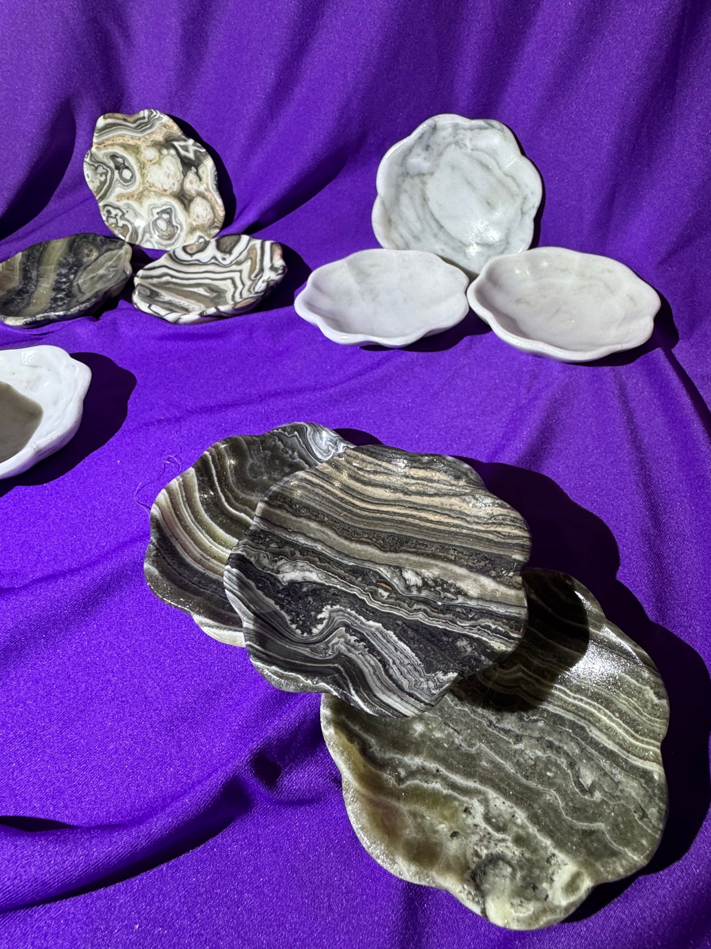 Small Onxy Stone Dishes 3” wide