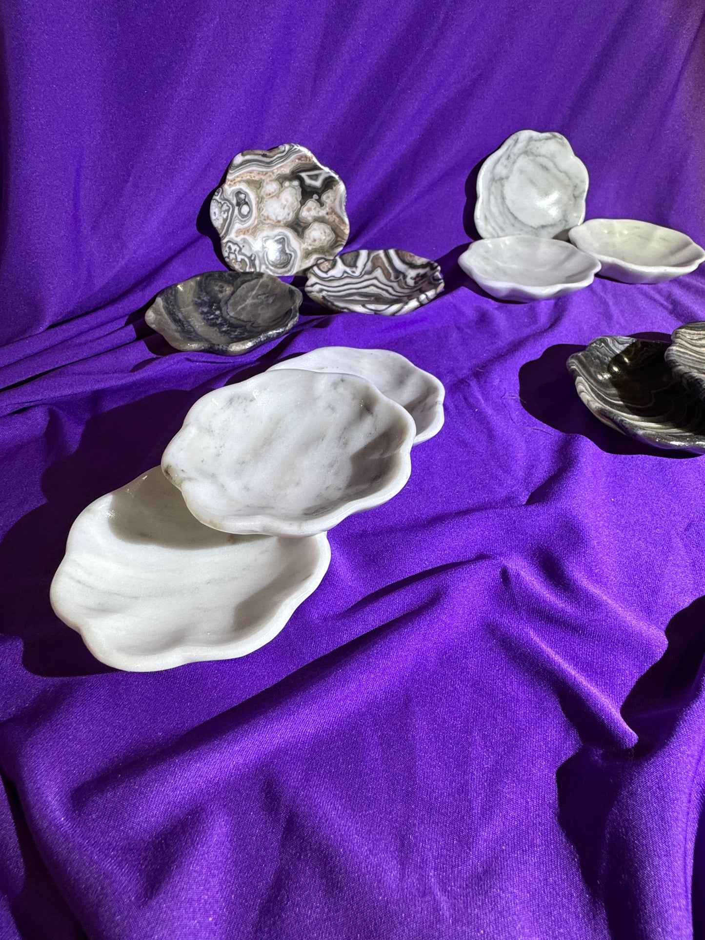 Small Onxy Stone Dishes 3” wide