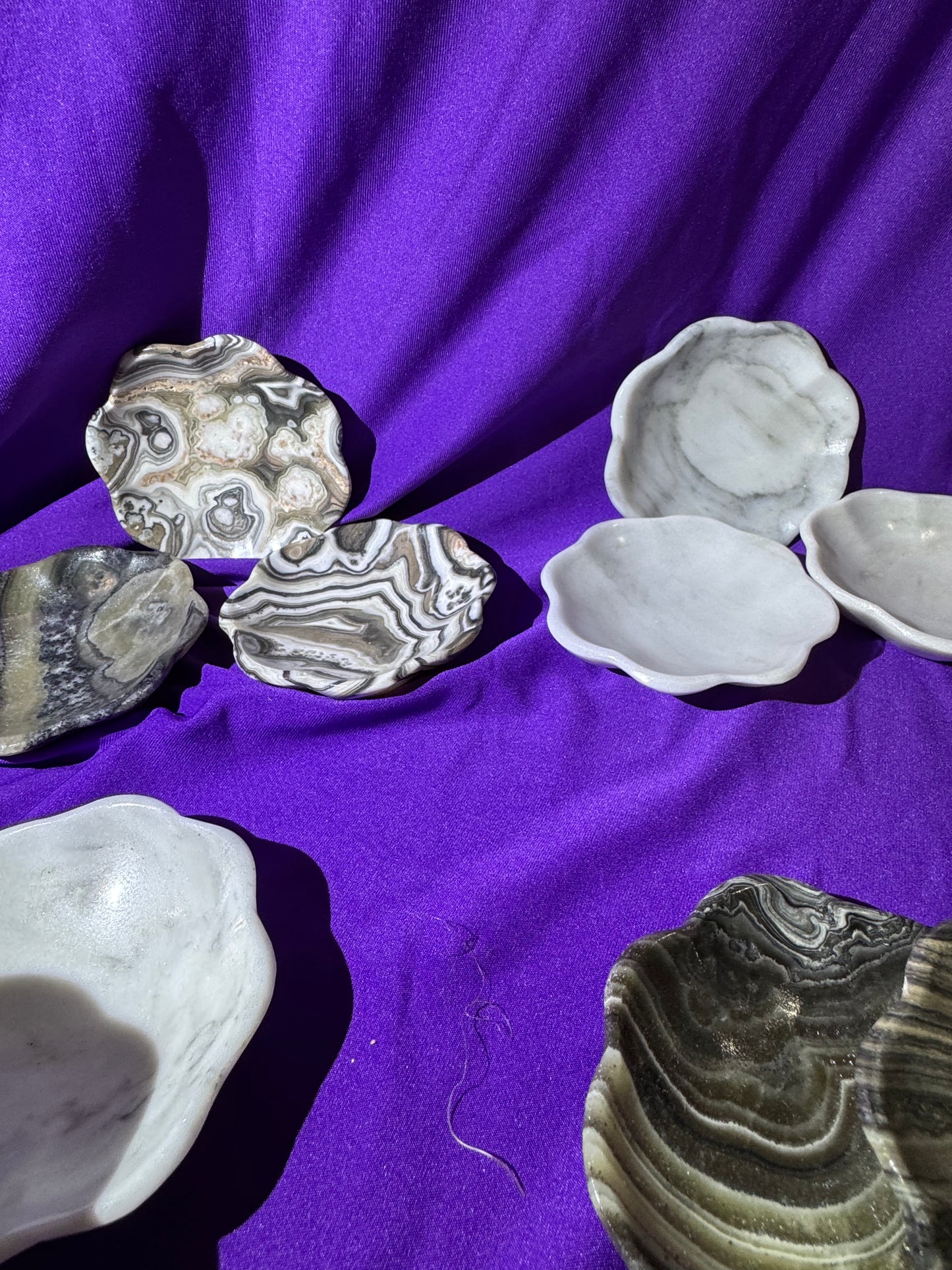Small Onxy Stone Dishes 3” wide