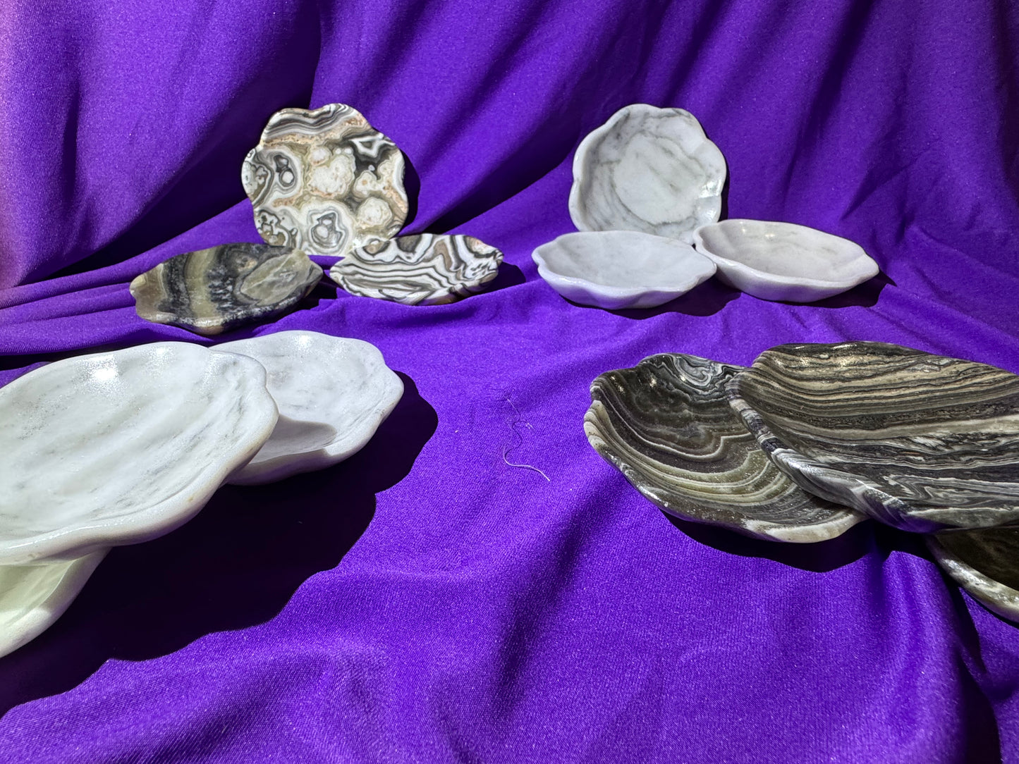 Small Onxy Stone Dishes 3” wide