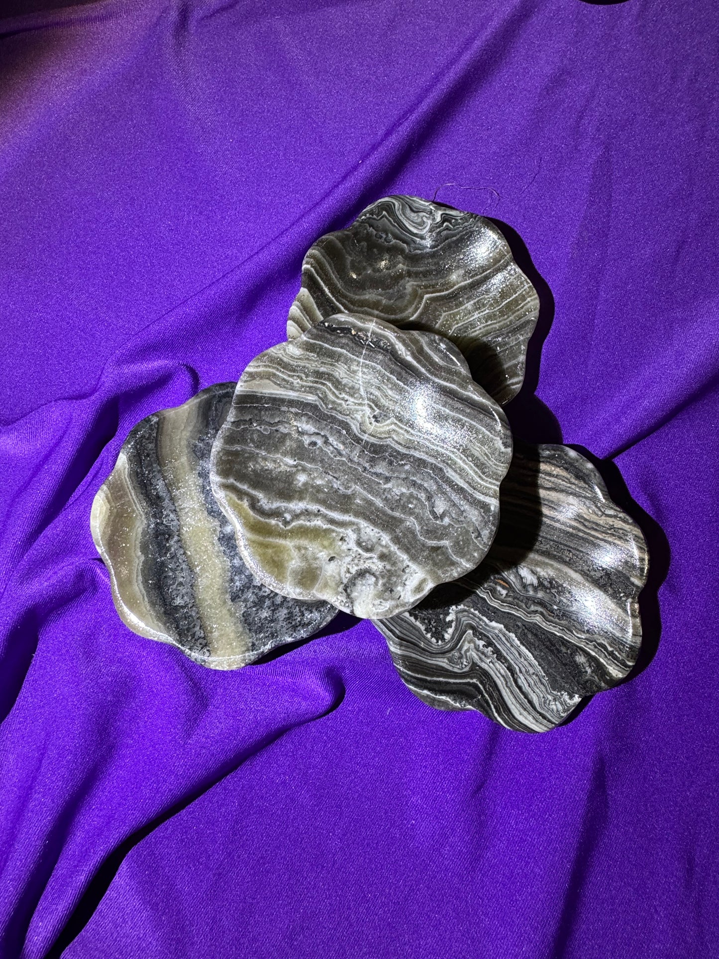 Small Onxy Stone Dishes 3” wide