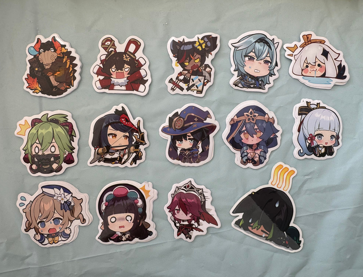 Emote Genshin Stickers