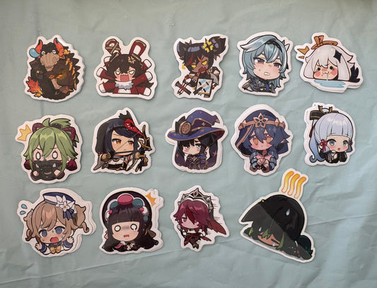 Emote Genshin Stickers